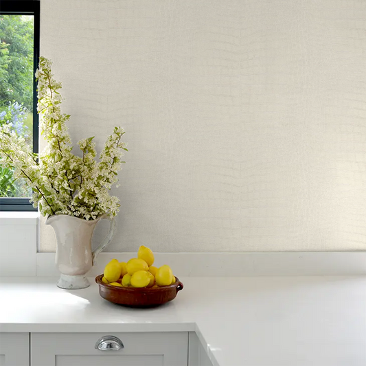 Imitation Crocodile Leather Wallpapers - Cream