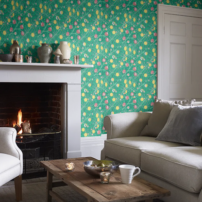Fruit Wallpaper by William Morris - Tangled Green