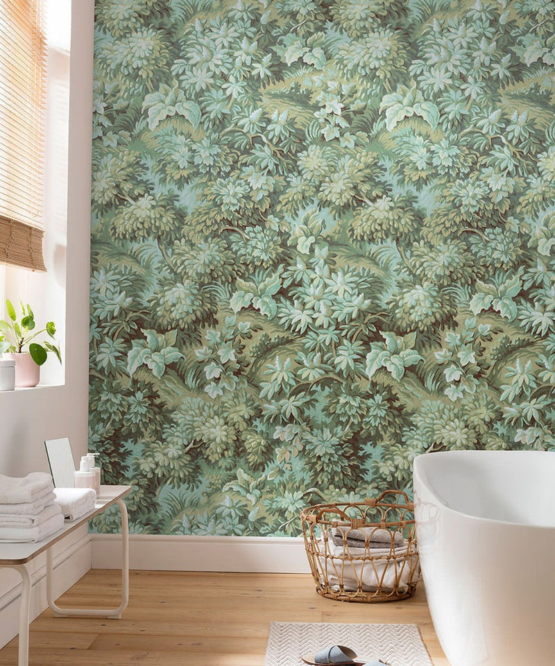 Verdant Grove - Green - Custom Sized Wallpaper Mural (per m2)