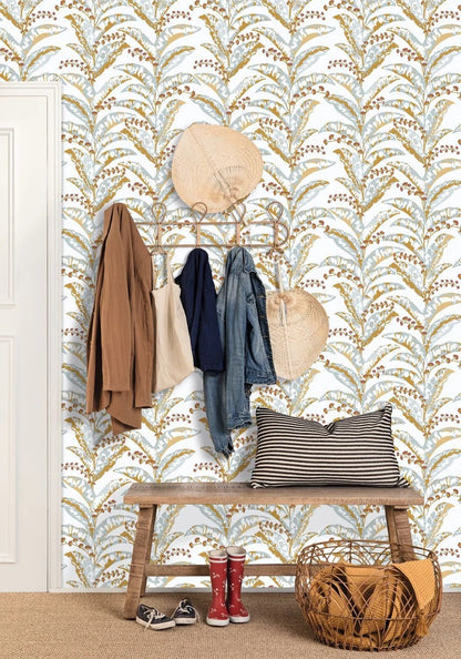 Escapade Epopee Wallpaper - Gold/Pastel Blue