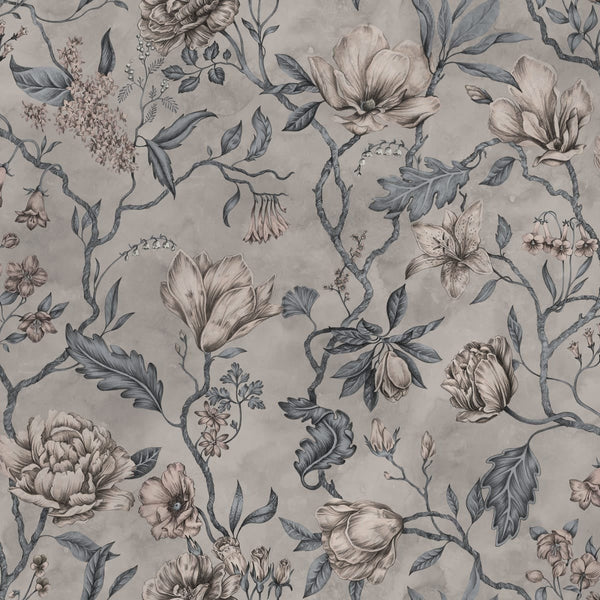 Sample - Belinda Mural Wallpaper - Misty Blue