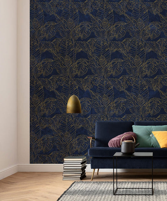 Feuille d'Or - Custom Sized Wallpaper Mural (per m2)