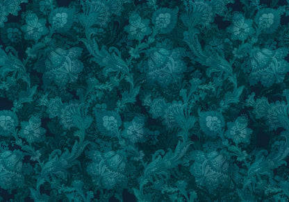 Midnight Botanica - Custom Sized Wallpaper Mural (per m2)