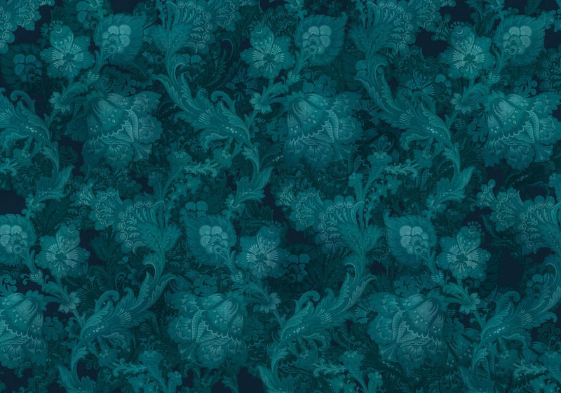 Midnight Botanica - Custom Sized Wallpaper Mural (per m2)