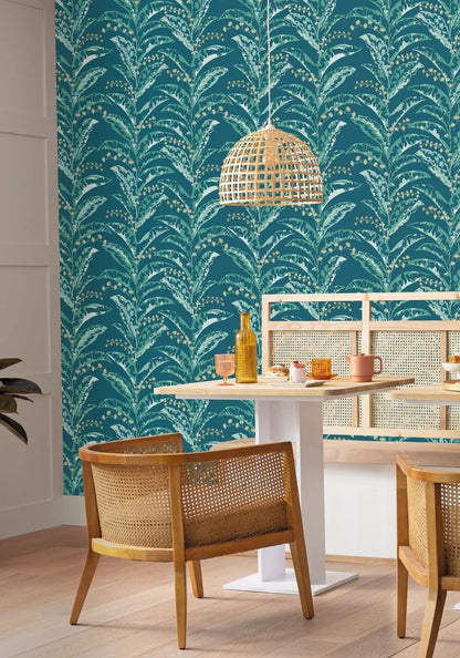 Escapade Epopee Wallpaper - Peacock Blue