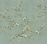 Whispering Blooms - Custom Sized Wallpaper Mural (per m2) - Teal