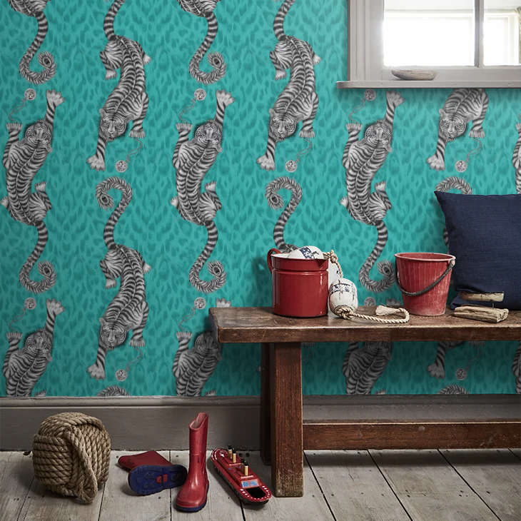 Tiger Wallpaper - Teal