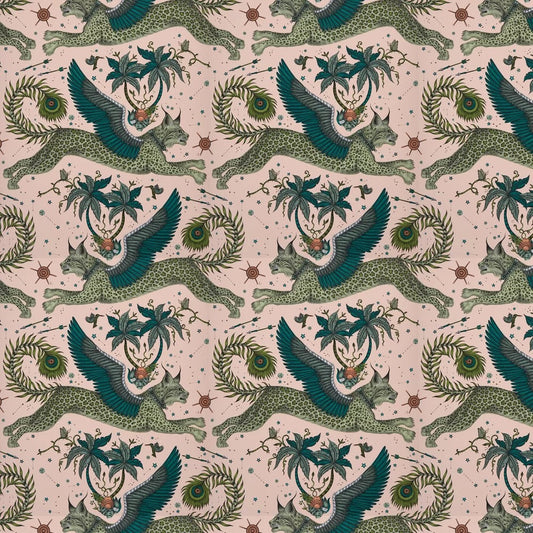 Lynx by Emma Shipley Wallpaper - Pink