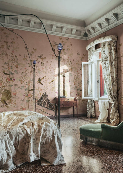 Garden of Serenity - Custom Sized Wallpaper Mural (per m2) - Pink