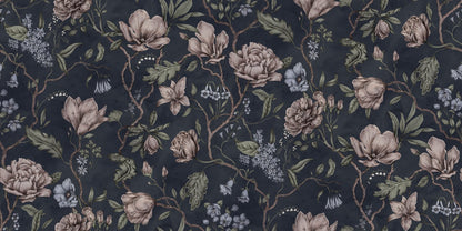 Belinda Mural Wallpaper - Dark Blue