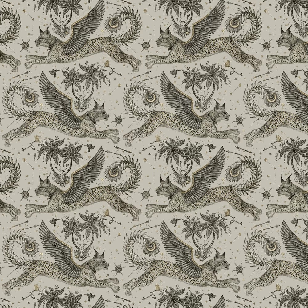 Sample - Lynx by Emma Shipley Wallpaper - Gilver