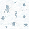 Alice Ocean - Custom Sized Wallpaper Mural (per m2) - Blue