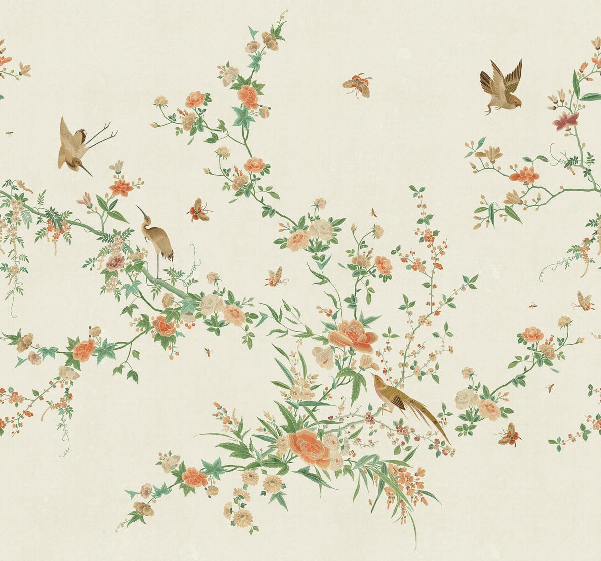 Sample - Whispering Blooms - Custom Sized Wallpaper Mural (per m2) - Spring Green