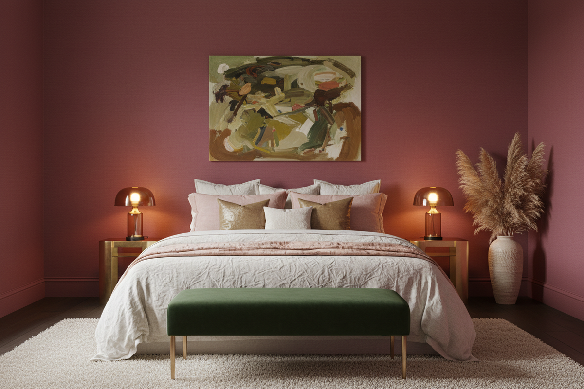 Sample - Soft Textured Vinyl Wallpaper - Rouge