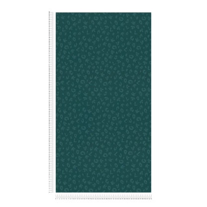 Leopard Alphabet Wallpaper - Teal - Discontinuing