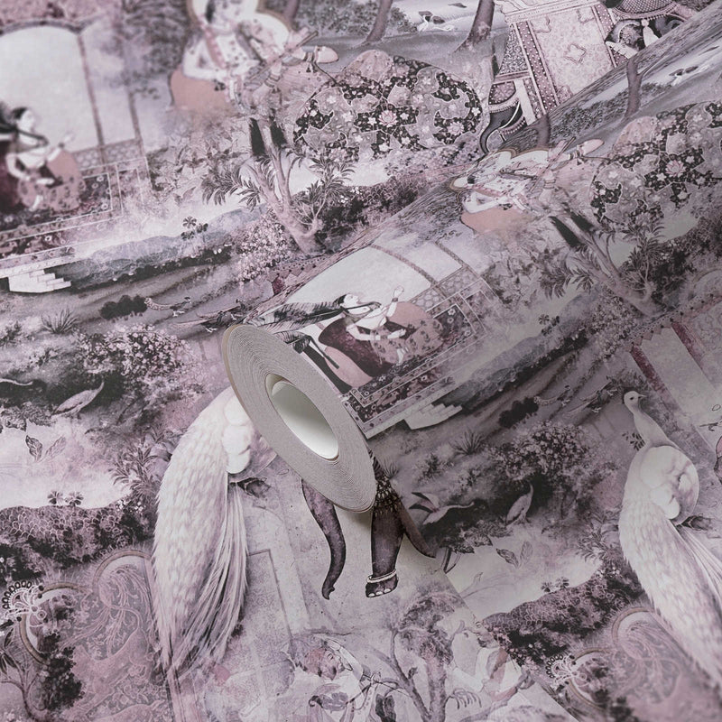Elephant Parade – Vintage Wallpaper – Ash Grey