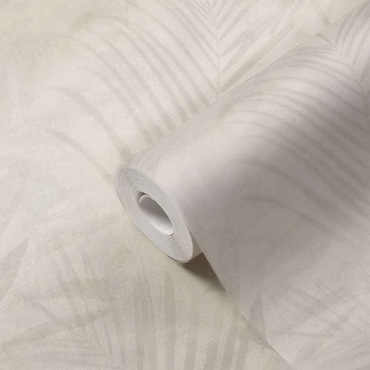 Soft Palm Leaf Wallpaper - Cream