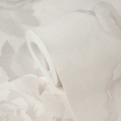 Rosalie Faded Rose Vinyl Wallpaper – Grey