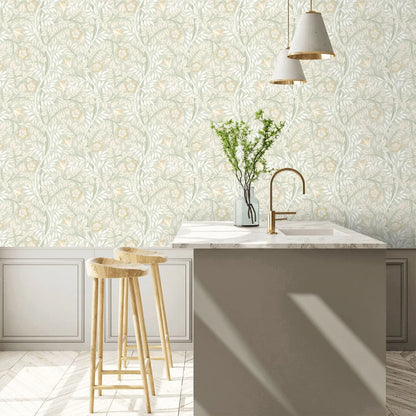 Rosehip Trail Wallpaper - Ohpopsi - Sage Green