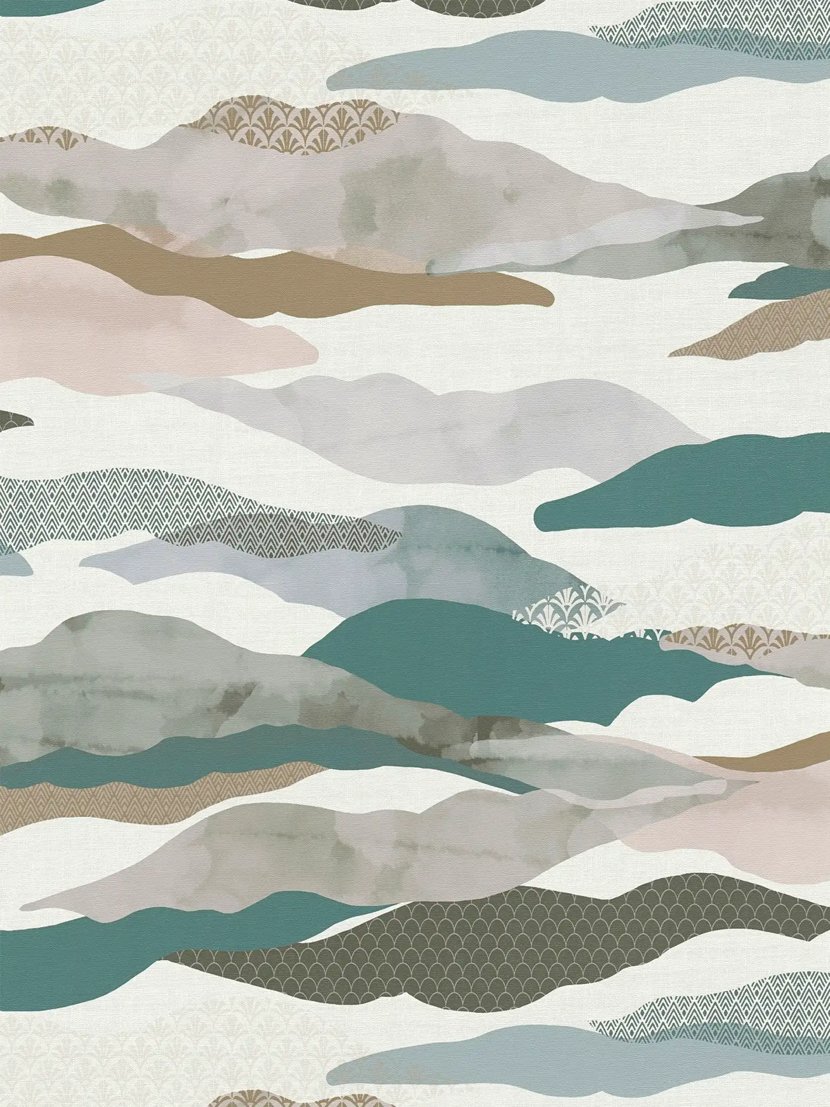 Sample - Graphic Wave and Palm - Blue/Green/Pink