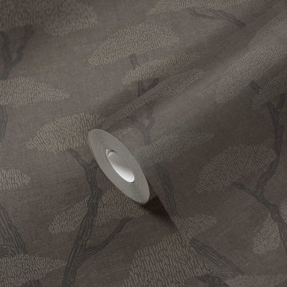 Nara Tree Wallpaper - Charcoal - Discontinuing