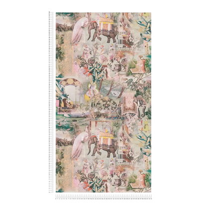 Elephant Parade – Vintage Wallpaper – Desert Green