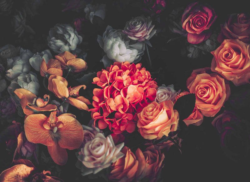 Romantic Flowers - Bloom - Custom Sized Wallpaper Mural (per m2)
