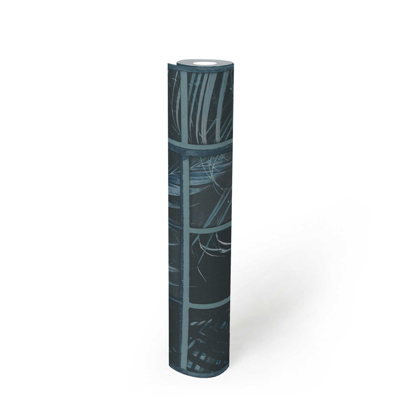 Palm Leaf Mosaic Wallpaper - Blue