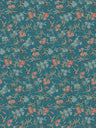 Jasmin - Floral Wallpaper - Blue Green