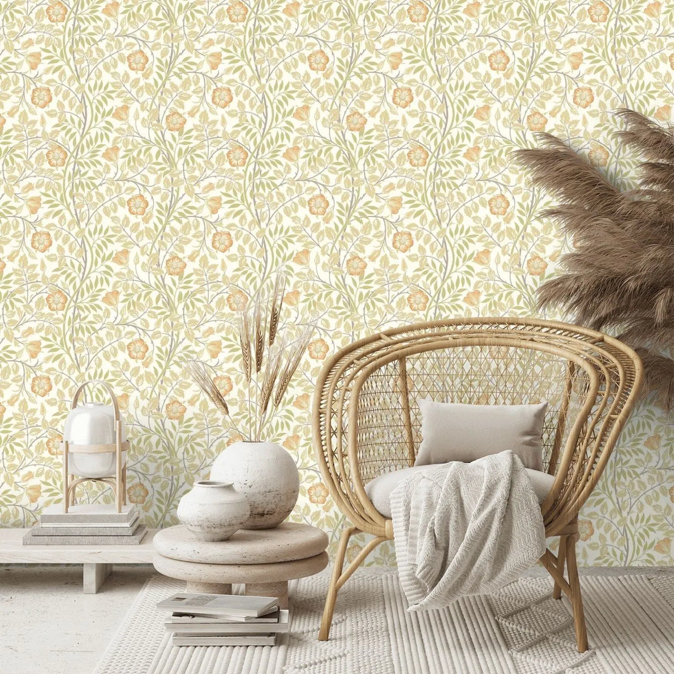 Rosehip Trail Wallpaper - Ohpopsi - Soft Amber