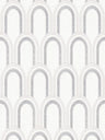 Metallic Arches Wallpaper - White Grey