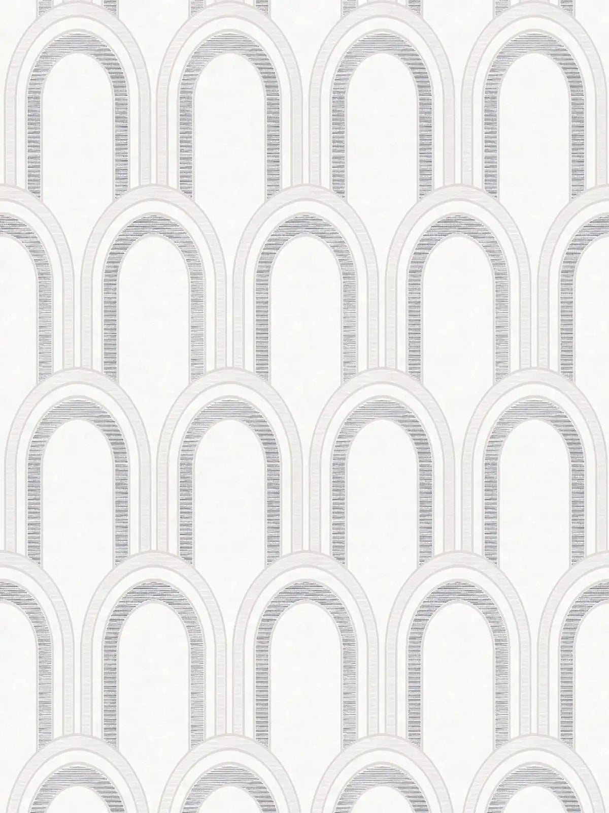 Sample - Metallic Arches Wallpaper - White Grey