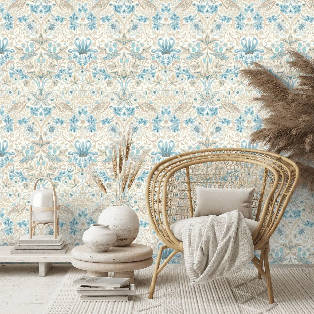 Strawberry Thief Wallpaper - Slate/Vellum