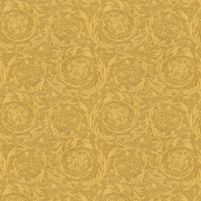 Versace Floral Garland Wallpaper - Gold/Yellow