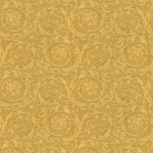 Versace Floral Garland Wallpaper - Gold/Yellow