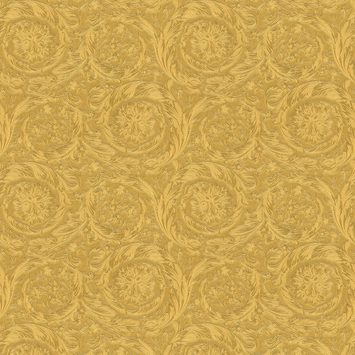 Sample - Versace Floral Garland Wallpaper - Gold/Yellow