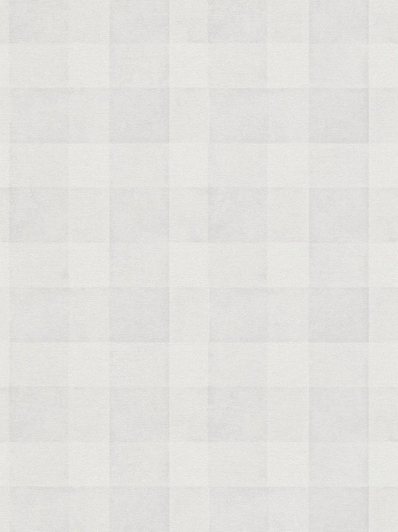 Bistro Plaid - Checkered Wallpaper - Grey
