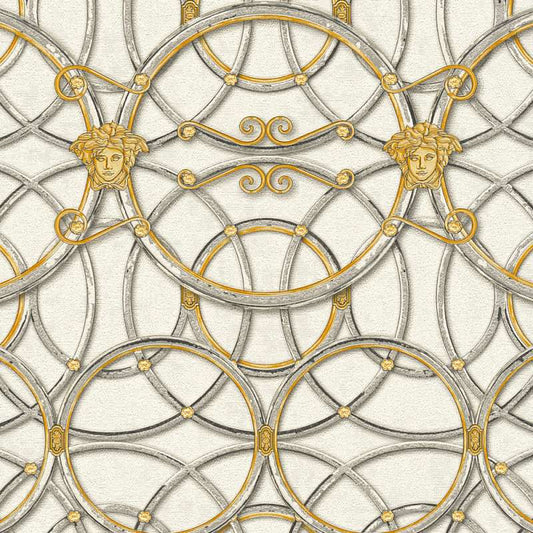 Versace Chain Wallpaper - Gold/Silver/Grey/White