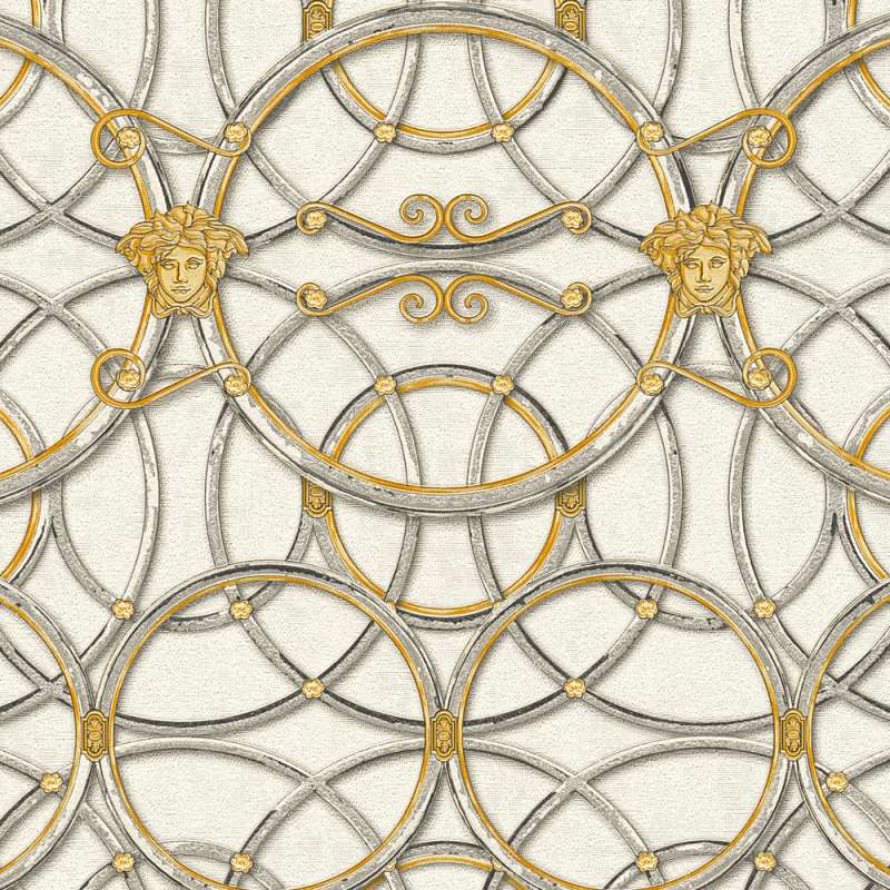 Sample - Versace Chain Wallpaper - Gold/Silver/Grey/White