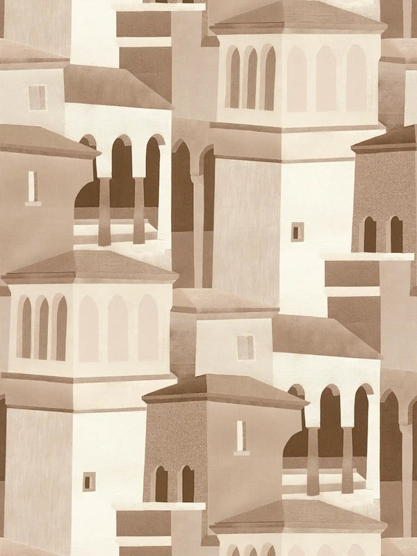 Sample – Piazza Architectural Wallpaper – Neutral