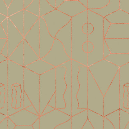 Never Ending Foil by Suzan Hijink Wallpaper - Copper Green