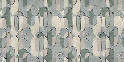 Decovale Ovals  - Grey - Custom Sized Wallpaper Mural (per m2)