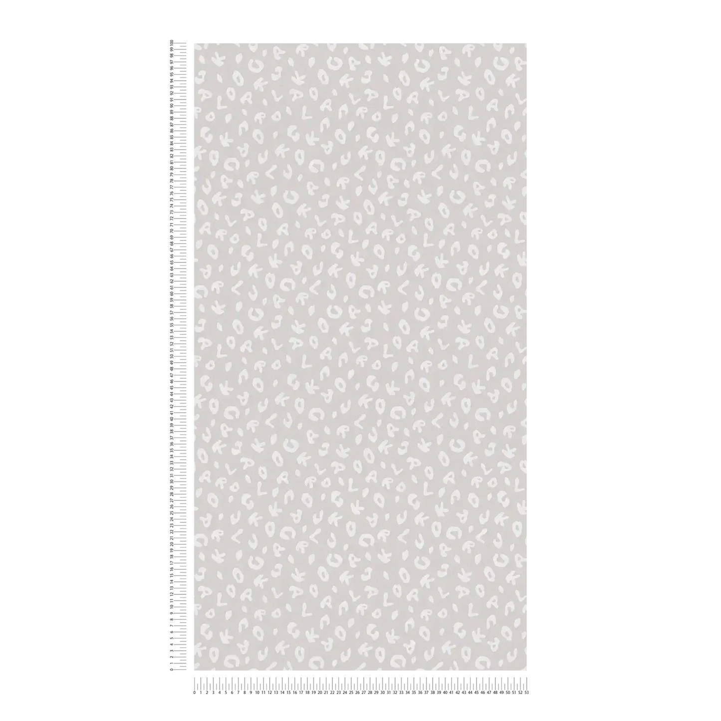 Leopard Alphabet Heavy Weight Wallpaper - Grey - Discontinuing
