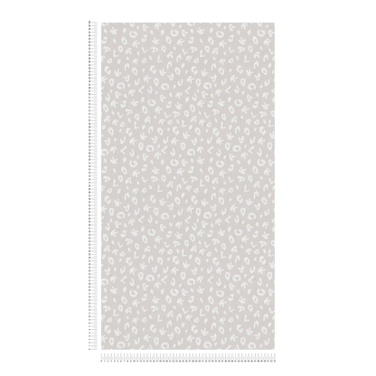 Leopard Alphabet Heavy Weight Wallpaper - Grey - Discontinuing