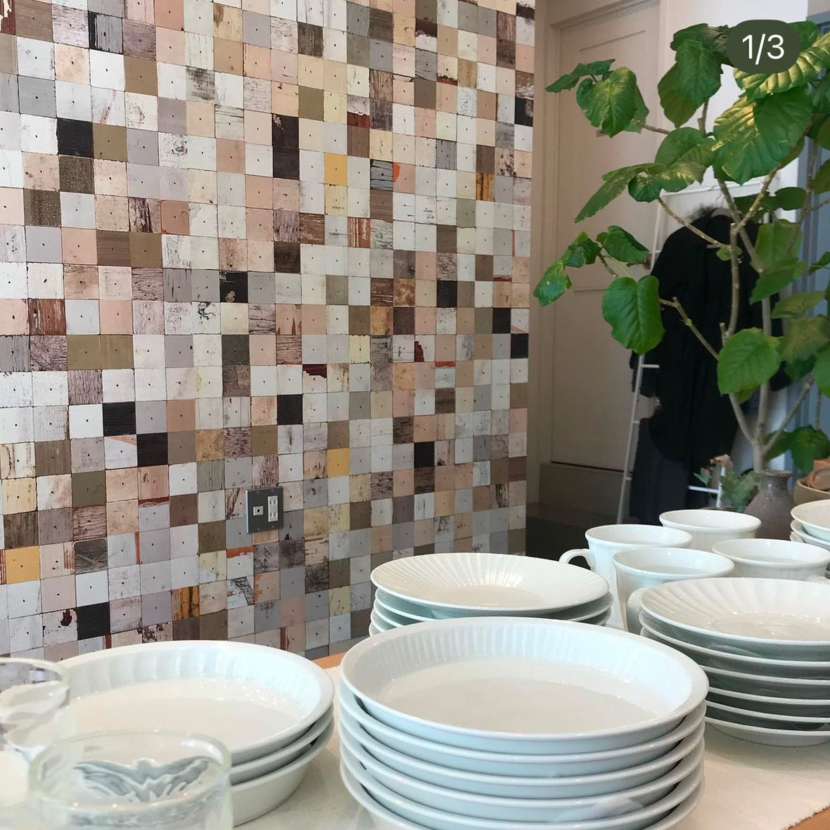 Coloured Mosaic Squares by Piet Hein Eek Wallpaper - Multiple Muted Colours