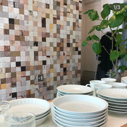Coloured Mosaic Squares by Piet Hein Eek Wallpaper - Multiple Muted Colours