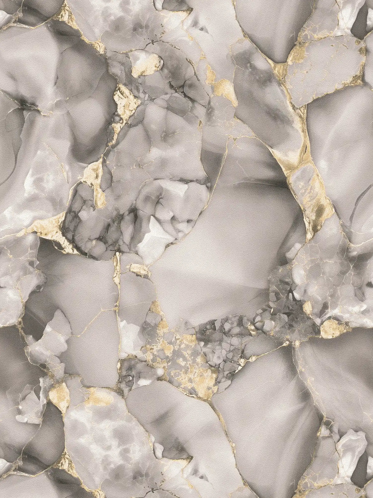 Aurum Gilded Marble wallpaper in grey – flat pattern