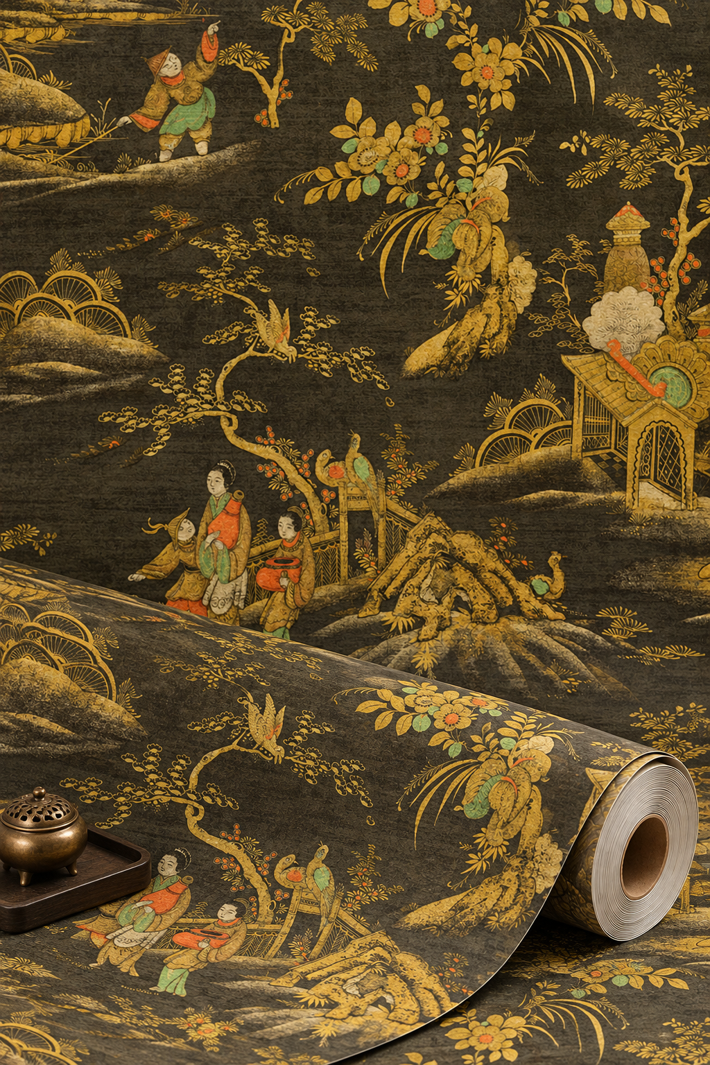 East Gardens Wallpaper - Black