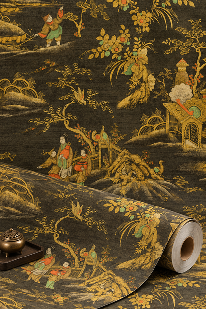 East Gardens Wallpaper - Black