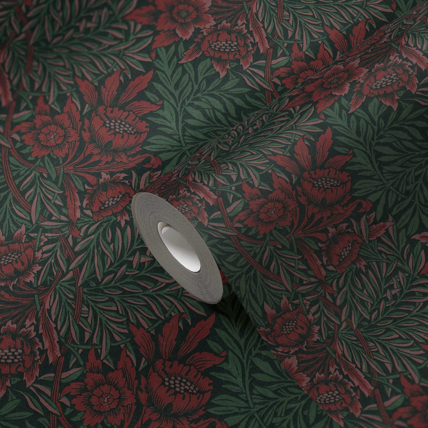 Baroque Floral Wallpaper - Green